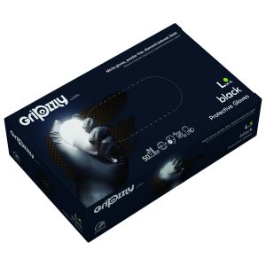 Mănuși de protecție, nitril fără pudră, negre, 50 bucăți - Gripzzly