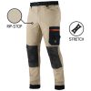 PANTALONI MEGAWORK RIP-STOP STRETCH KAKI CU TALIE